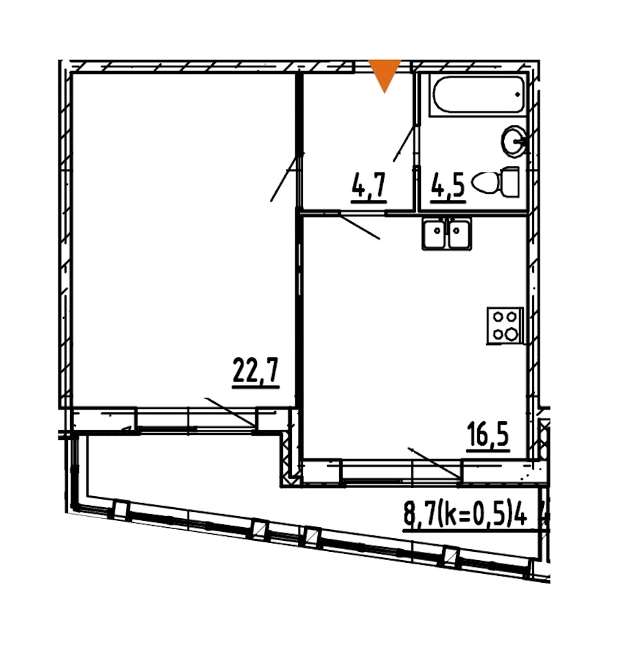 1-комнатная, 53 м² — ЖК ЖК Эталон на Неве