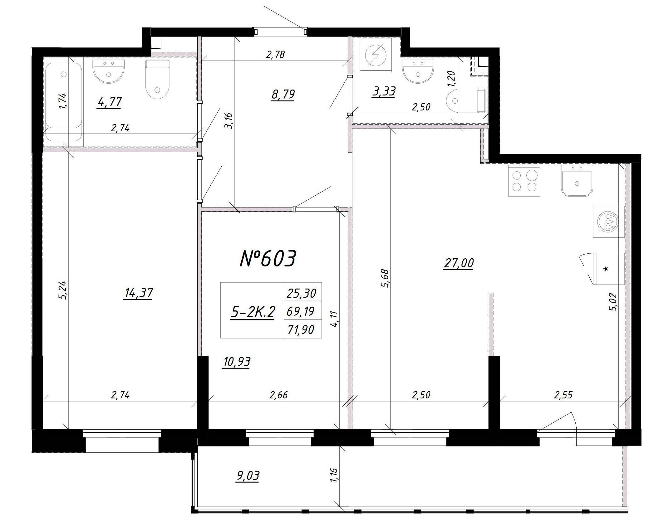 2-комнатная, 75 м² — ЖК Ап-квартал Комендантский (Up-квартал Комендантский)