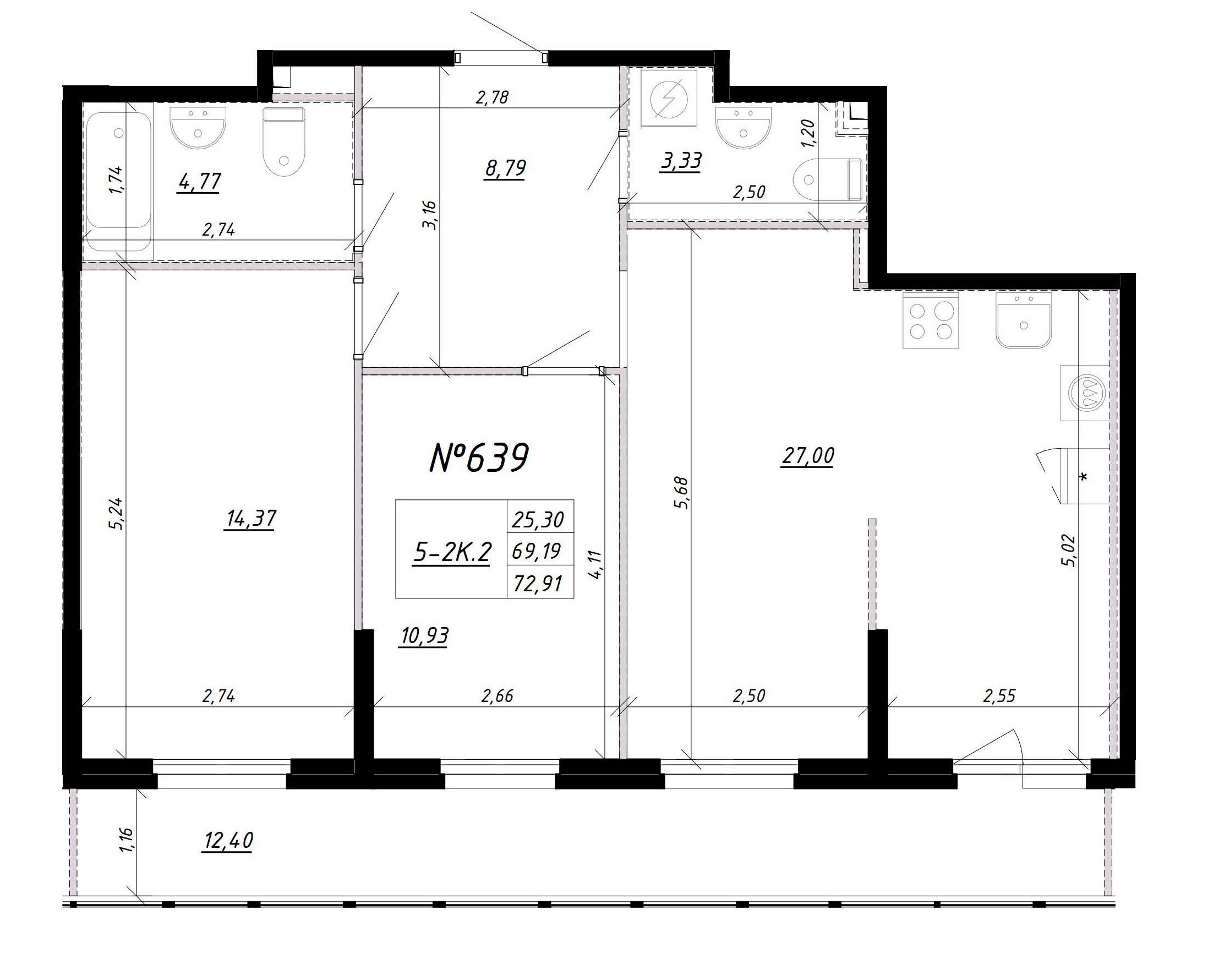 2-комнатная, 76 м² — ЖК Ап-квартал Комендантский (Up-квартал Комендантский)