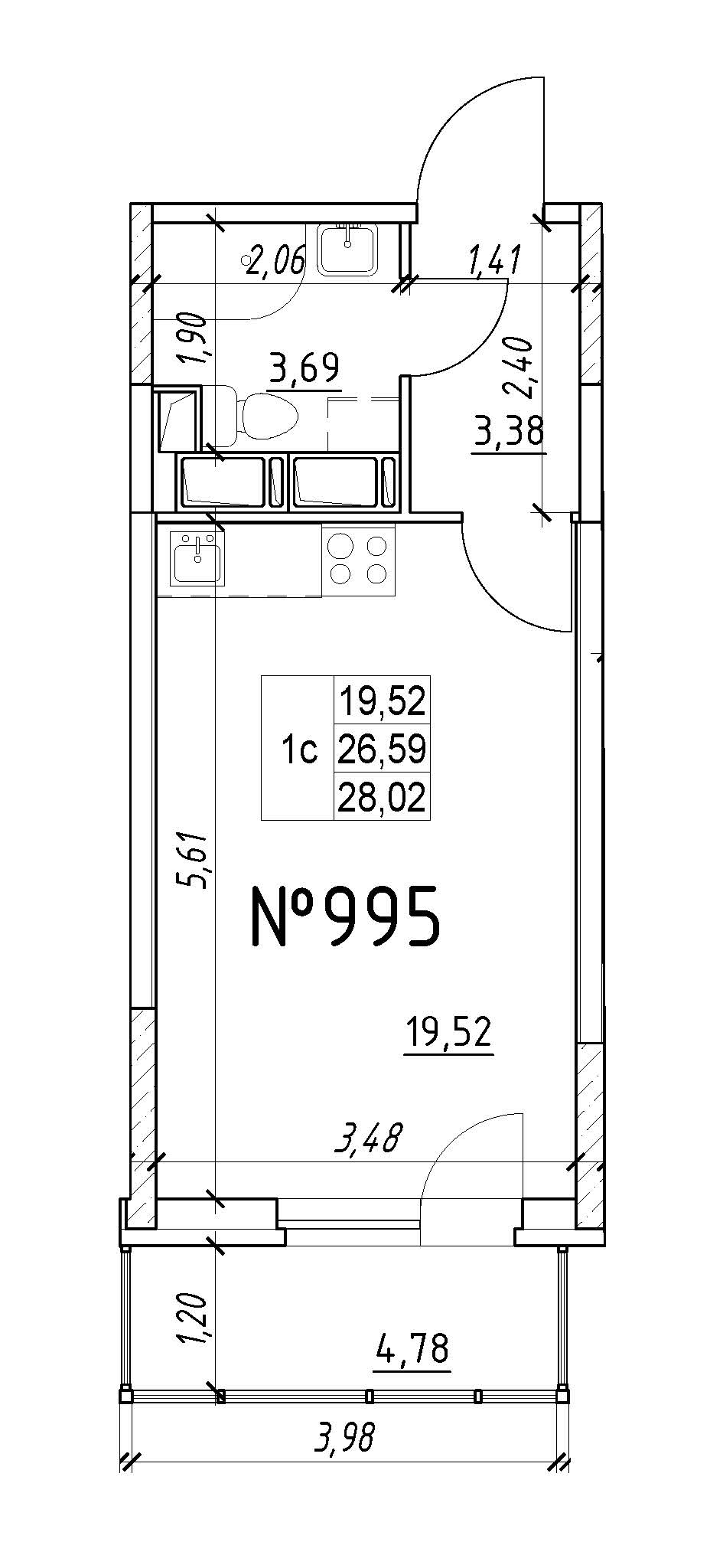 Студия, 28 м² — ЖК Ап-квартал Московский (Up-квартал Московский)