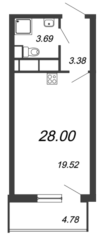 Студия, 28 м² — ЖК Ап-квартал Московский (Up-квартал Московский)