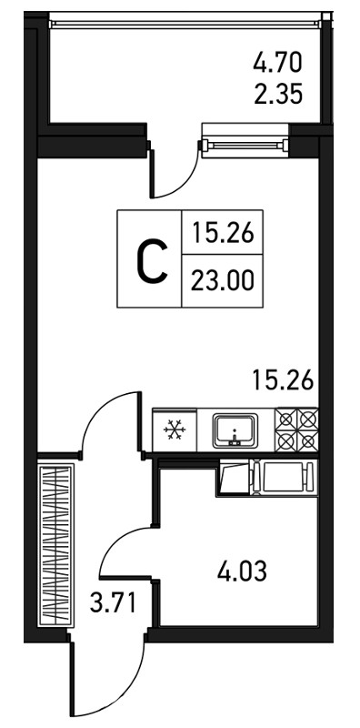Студия, 25 м² — ЖК ЖК Дом на Львовской