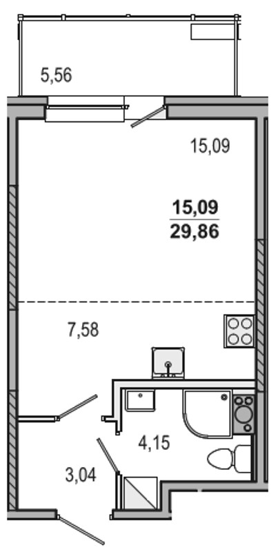 1-комнатная, 30 м² — ЖК ЖК ТАРМО