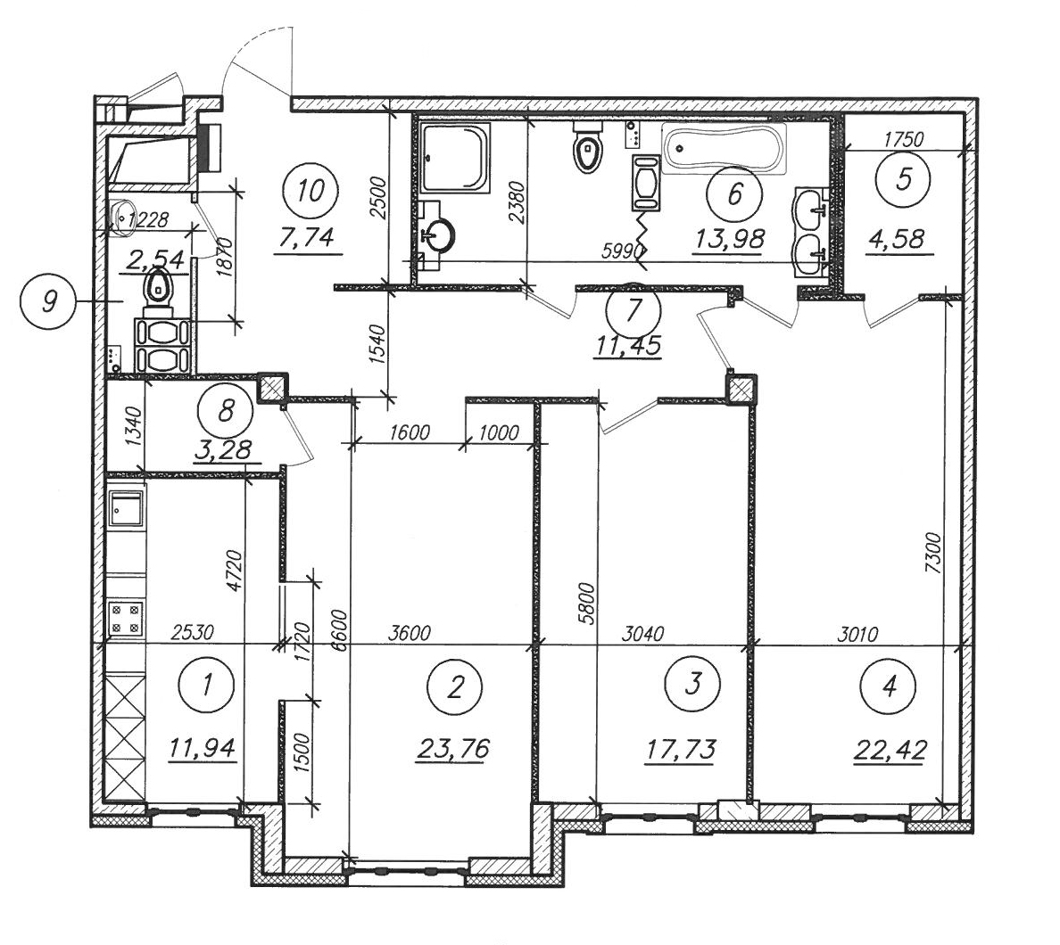 3-комнатная, 119 м² — ЖК Клубный дом Rich’Art Club (Рич'Арт Клаб)