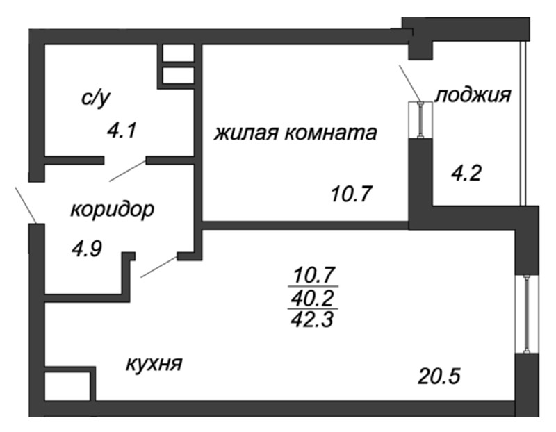1-комнатная, 79 м² — ЖК ЖК Лайф Лесная