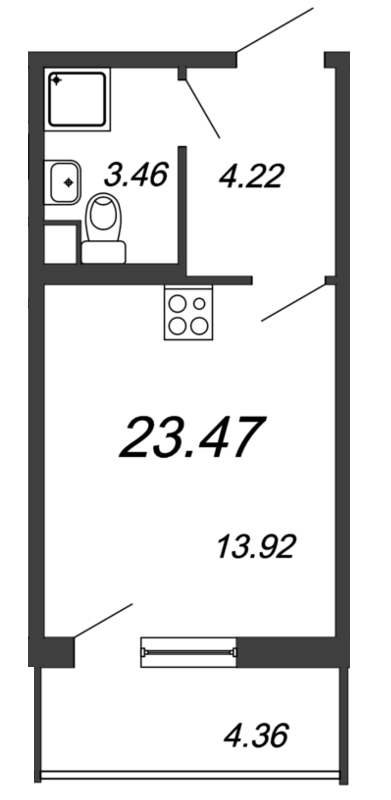 Студия, 23 м² — ЖК Ап-квартал Московский (Up-квартал Московский)