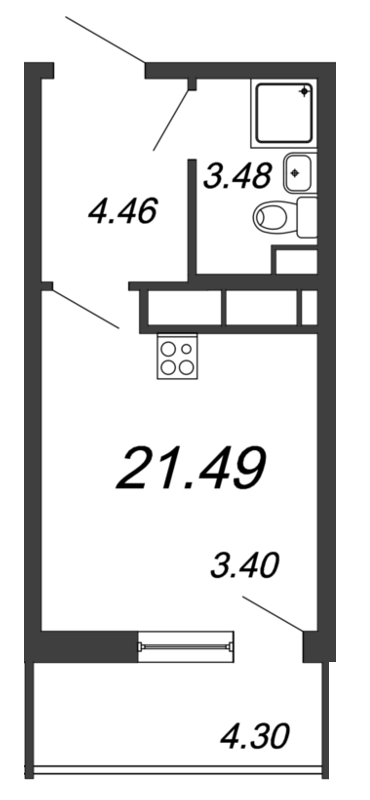 Студия, 22 м² — ЖК Ап-квартал Московский (Up-квартал Московский)