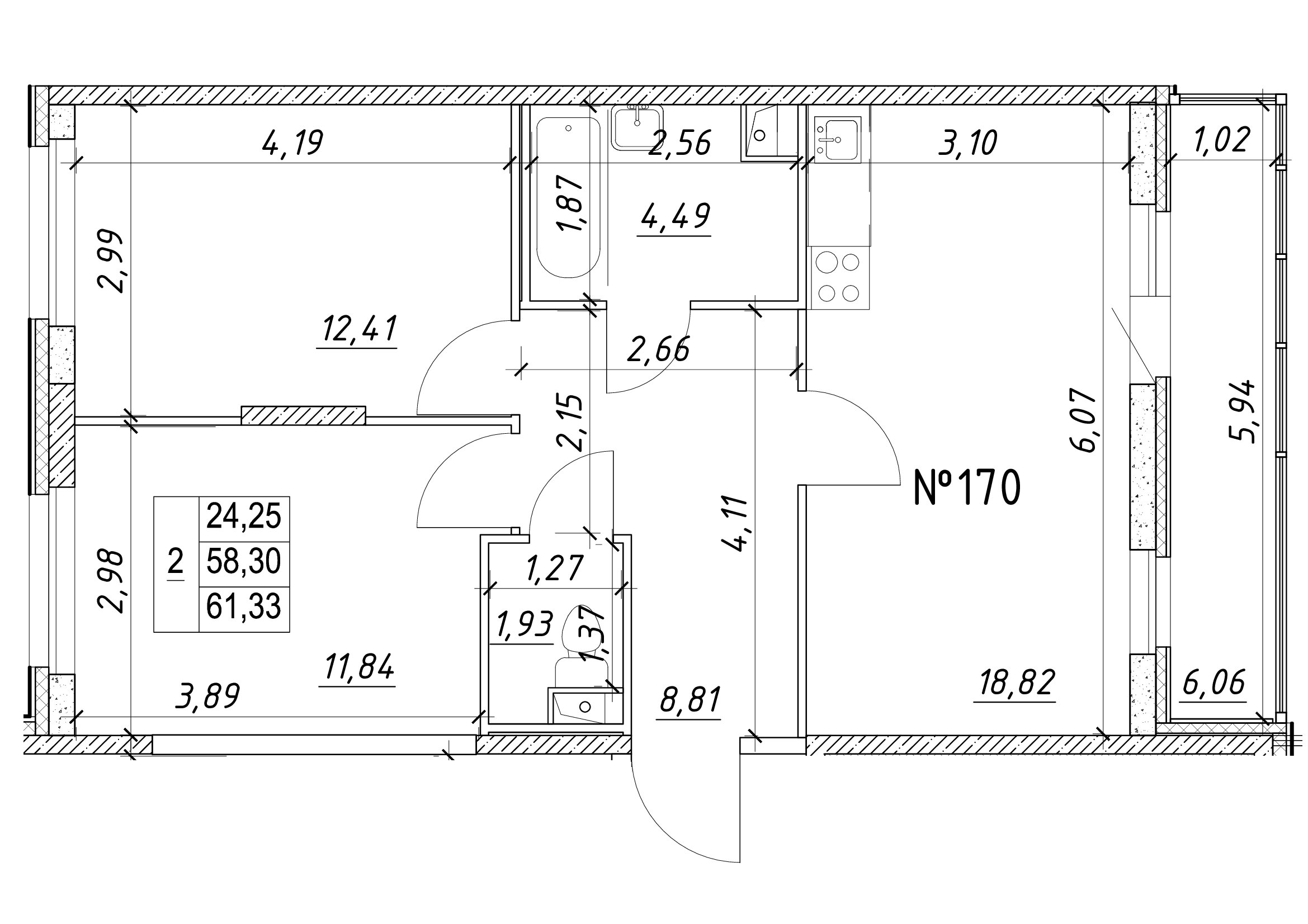 2-комнатная, 61 м² — ЖК Ап-квартал Московский (Up-квартал Московский)
