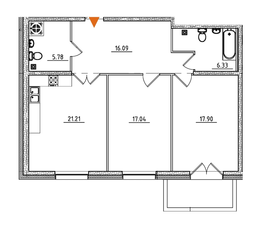 4-комнатная, 142 м² — ЖК ЖК Петровская доминанта