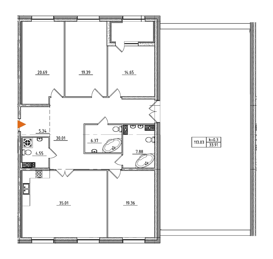 4-комнатная, 200 м² — ЖК ЖК Петровская доминанта