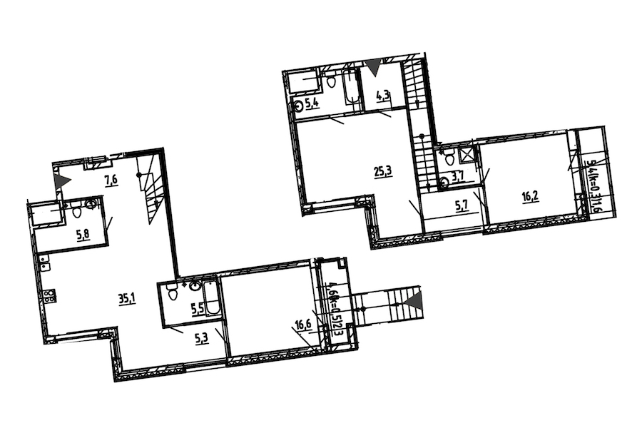 3-комнатная, 140 м² — ЖК ЖК Эталон на Неве