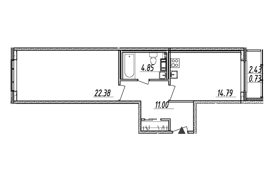 1-комнатная, 54 м² — ЖК ЖК Nobelius (Нобелиус)