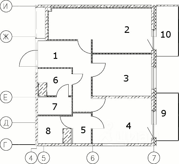 2-комнатная, 67.1 м² — ЖК ЖК Новоорловский