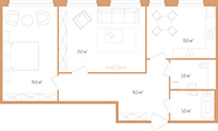 2-комнатная, 81 м² — ЖК Дом на улице Нижне-Каменская