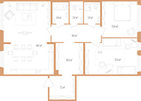2-комнатная, 124 м² — ЖК Дом на улице Нижне-Каменская