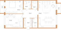 2-комнатная, 116 м² — ЖК Дом на улице Нижне-Каменская