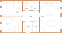 2-комнатная, 116 м² — ЖК Дом на улице Нижне-Каменская