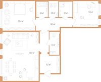 2-комнатная, 123 м² — ЖК Дом на улице Нижне-Каменская