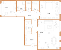 2-комнатная, 122 м² — ЖК Дом на улице Нижне-Каменская