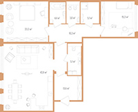 2-комнатная, 123 м² — ЖК Дом на улице Нижне-Каменская
