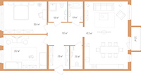 2-комнатная, 116 м² — ЖК Дом на улице Нижне-Каменская