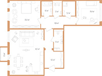 2-комнатная, 123 м² — ЖК Дом на улице Нижне-Каменская