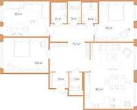3-комнатная, 145 м² — ЖК Дом на улице Нижне-Каменская