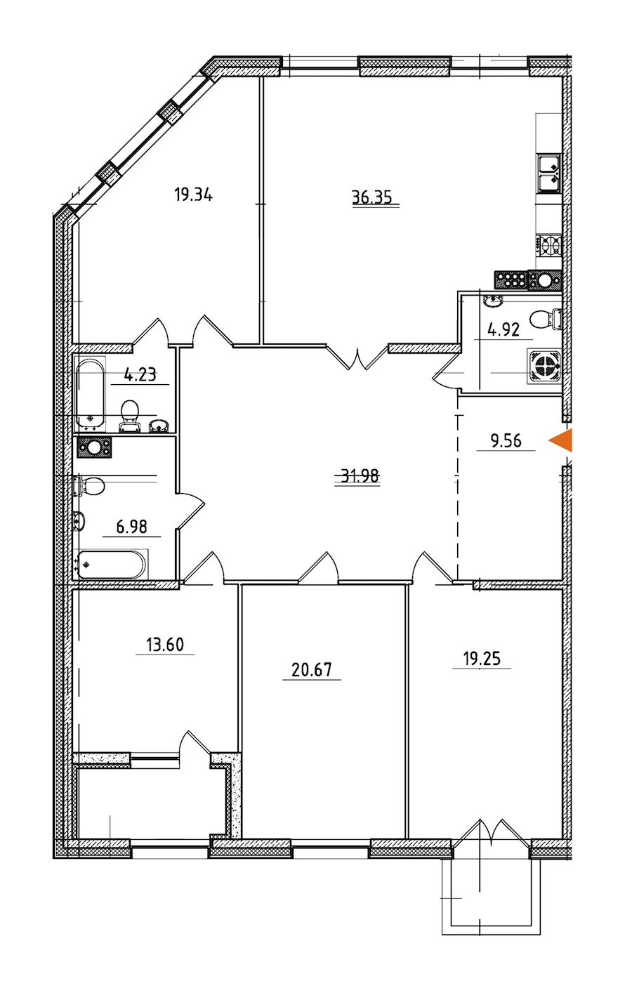4-комнатная, 170 м² — ЖК ЖК Петровская доминанта