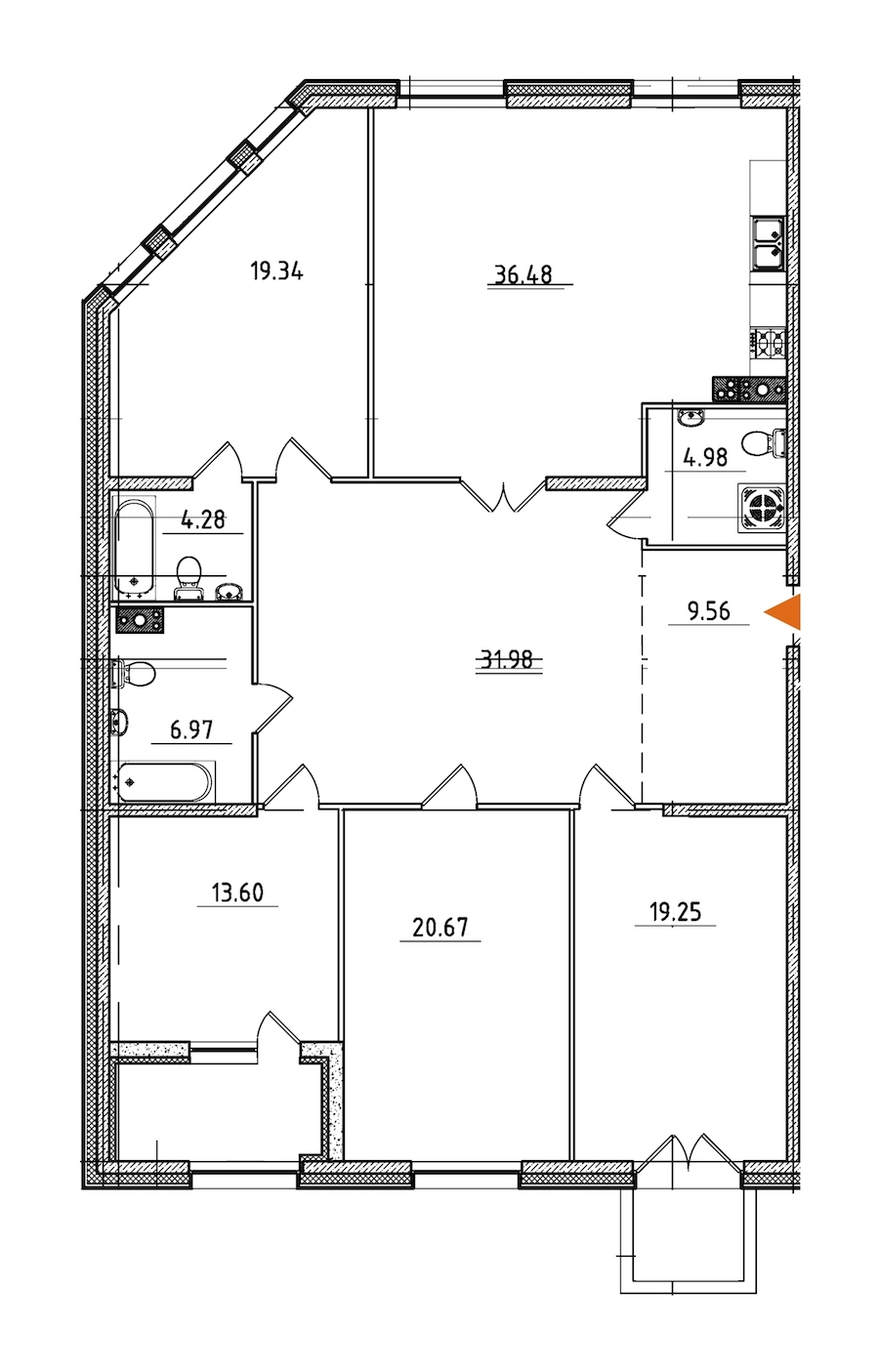 4-комнатная, 171 м² — ЖК ЖК Петровская доминанта