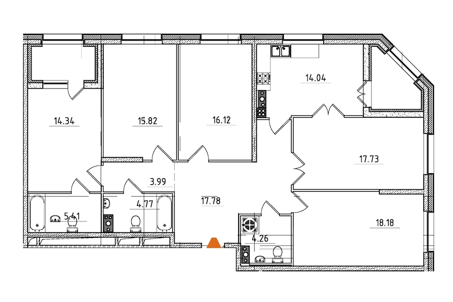 5-комнатная, 137 м² — ЖК ЖК Петровская доминанта