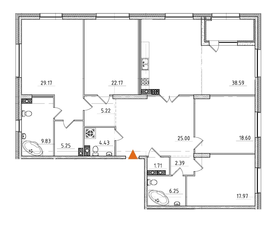 4-комнатная, 189 м² — ЖК ЖК Петровская доминанта