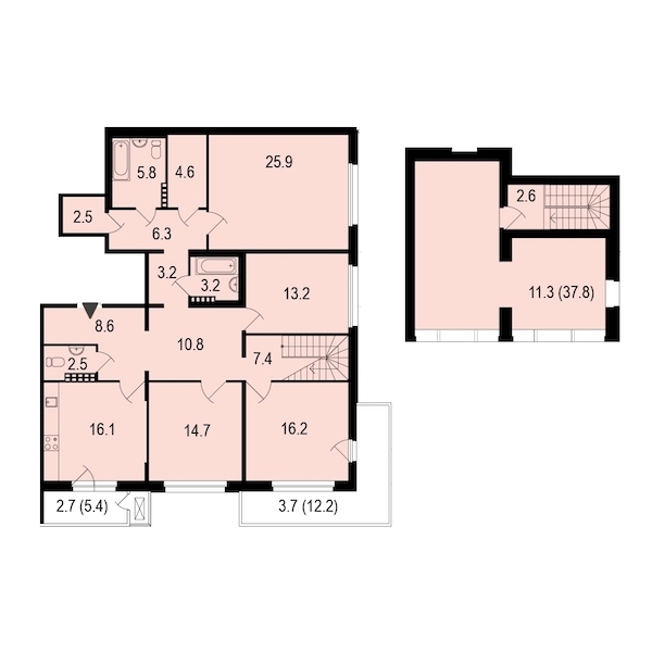 4-комнатная, 161 м² — ЖК ЖК Жемчужный берег