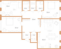 3-комнатная, 146 м² — ЖК Дом на улице Нижне-Каменская