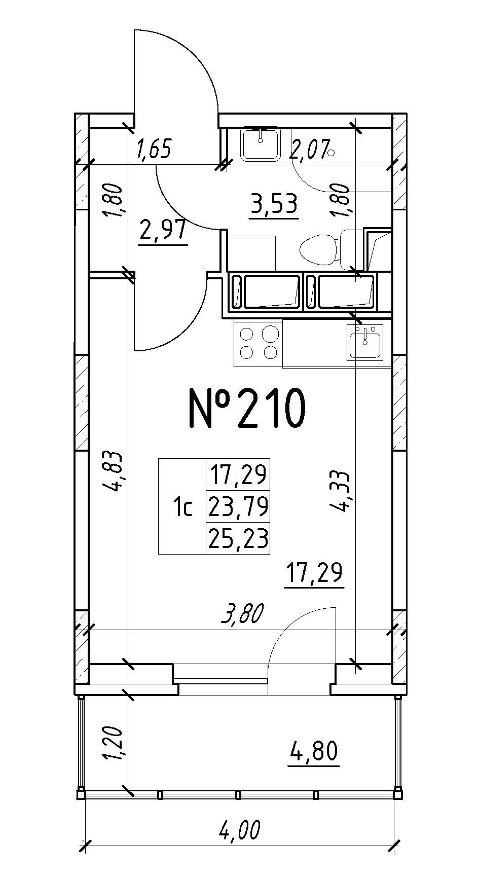 Студия, 25 м² — ЖК Ап-квартал Московский (Up-квартал Московский)