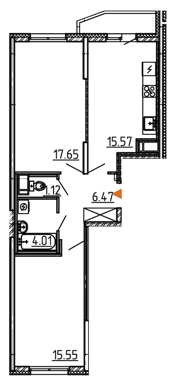 2-комнатная, 62 м² — ЖК ЖК Yoga (Йога)
