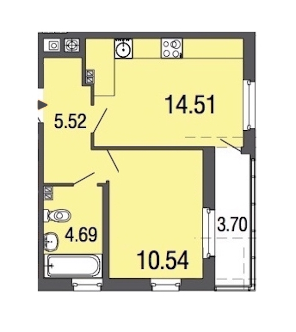1-комнатная, 35 м² — ЖК ЖК ЭкоСити