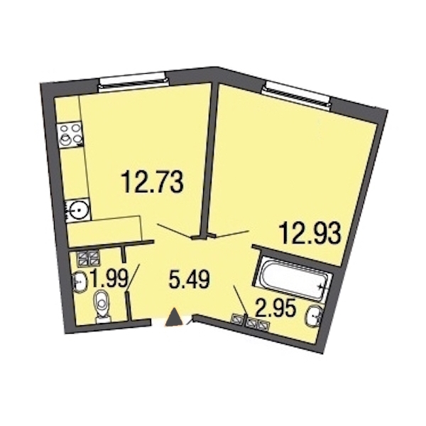 1-комнатная, 36 м² — ЖК ЖК ЭкоСити