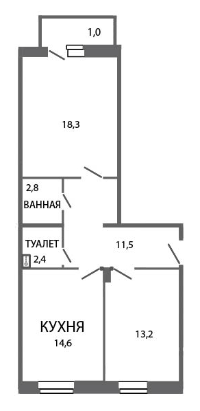 2-комнатная, 64 м² — ЖК ЖК ЗемлЯнино