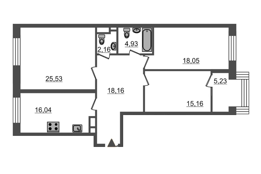 3-комнатная, 105 м² — ЖК ЖК Botanica (Ботаника)