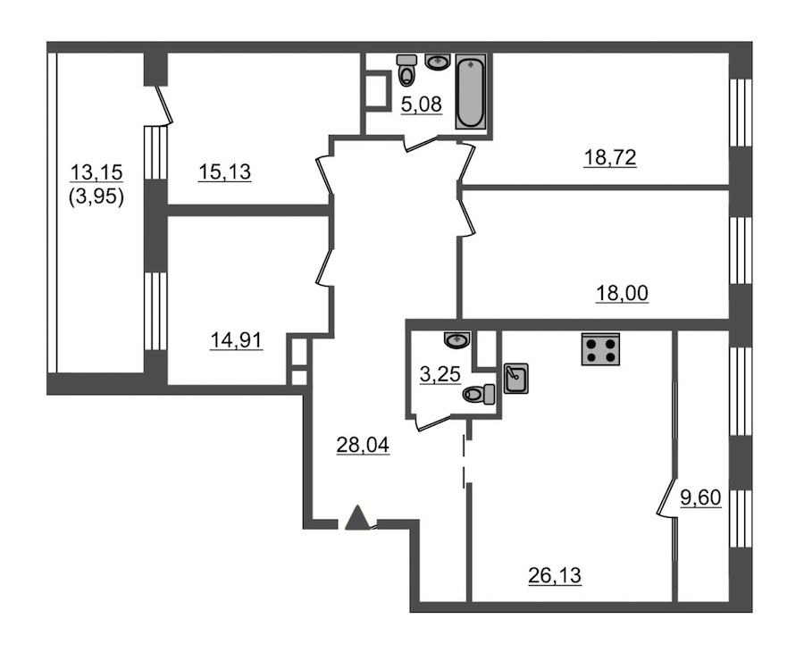 4-комнатная, 143 м² — ЖК ЖК Botanica (Ботаника)