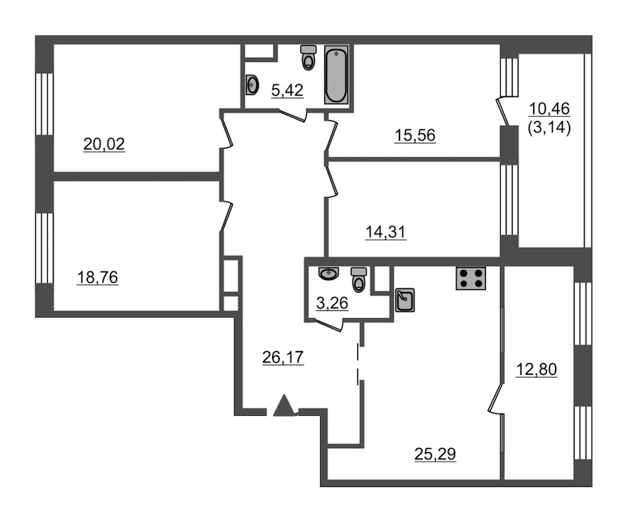 4-комнатная, 145 м² — ЖК ЖК Botanica (Ботаника)