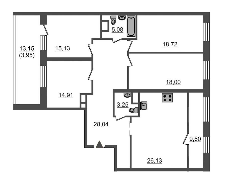 4-комнатная, 143 м² — ЖК ЖК Botanica (Ботаника)