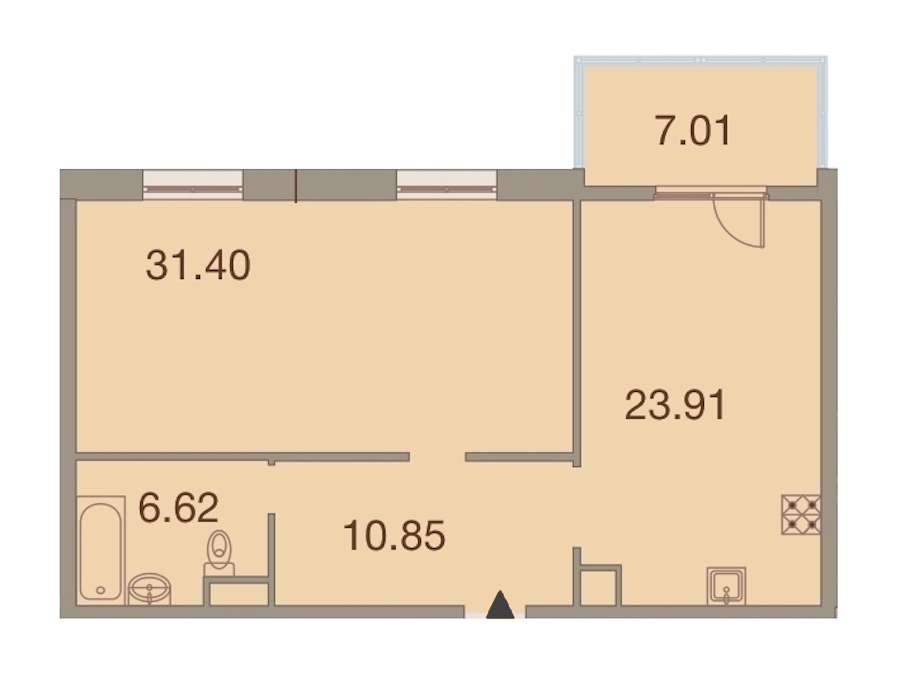 1-комнатная, 76 м² — ЖК ЖК Neva Haus (Нева Хаус)