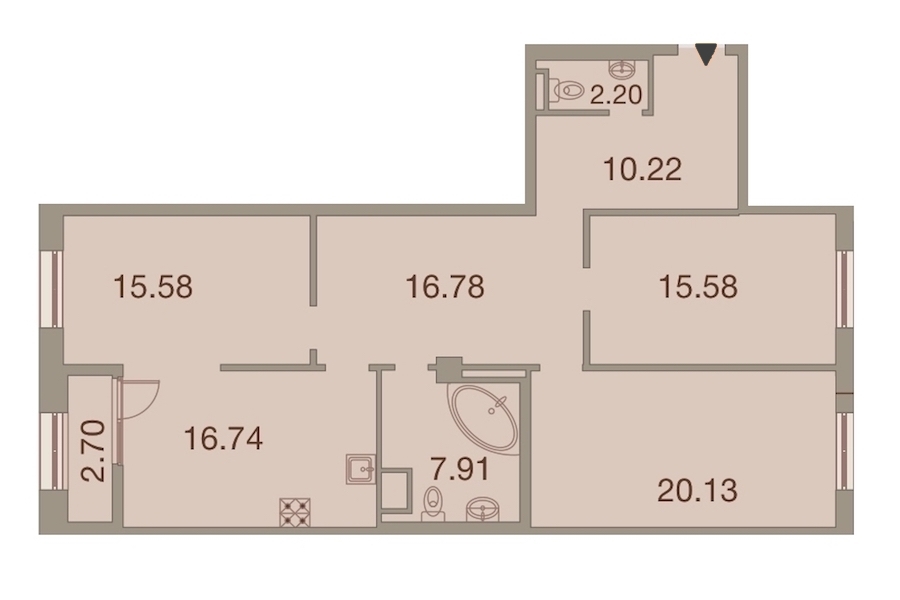 3-комнатная, 143 м² — ЖК ЖК Neva Haus (Нева Хаус)