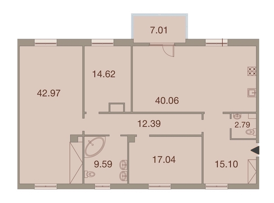 3-комнатная, 158 м² — ЖК ЖК Neva Haus (Нева Хаус)