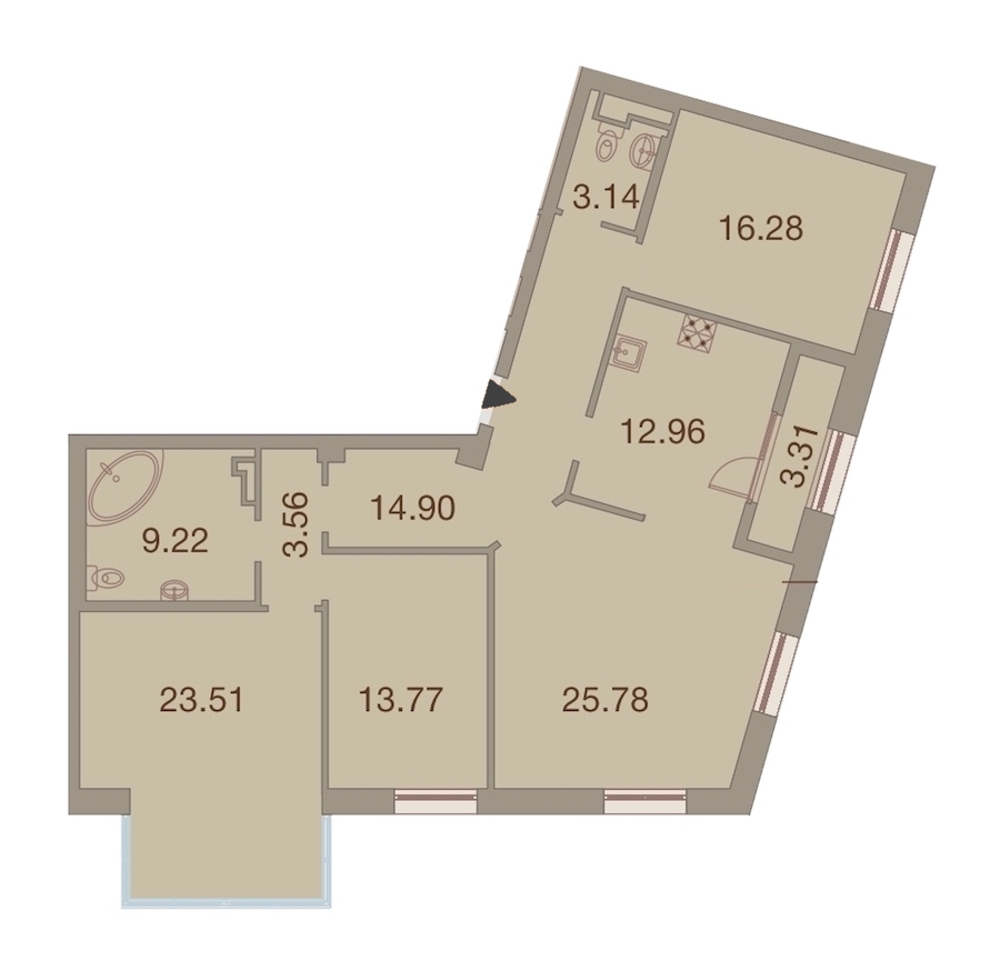 4-комнатная, 125 м² — ЖК ЖК Neva Haus (Нева Хаус)