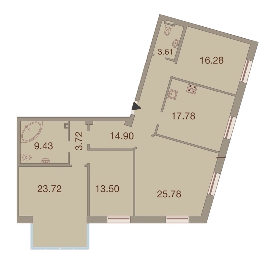 4-комнатная, 129 м² — ЖК ЖК Neva Haus (Нева Хаус)