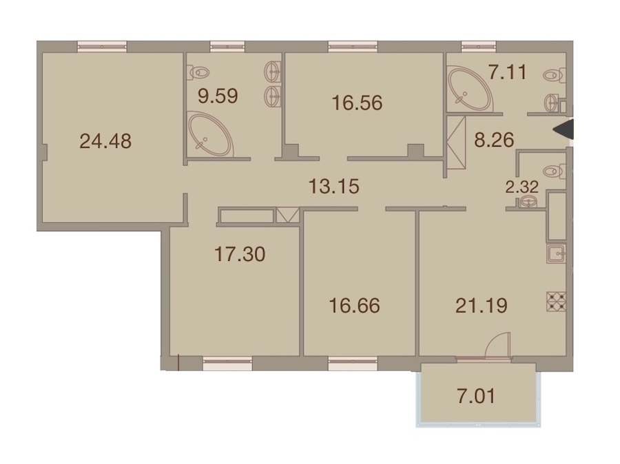 4-комнатная, 140 м² — ЖК ЖК Neva Haus (Нева Хаус)