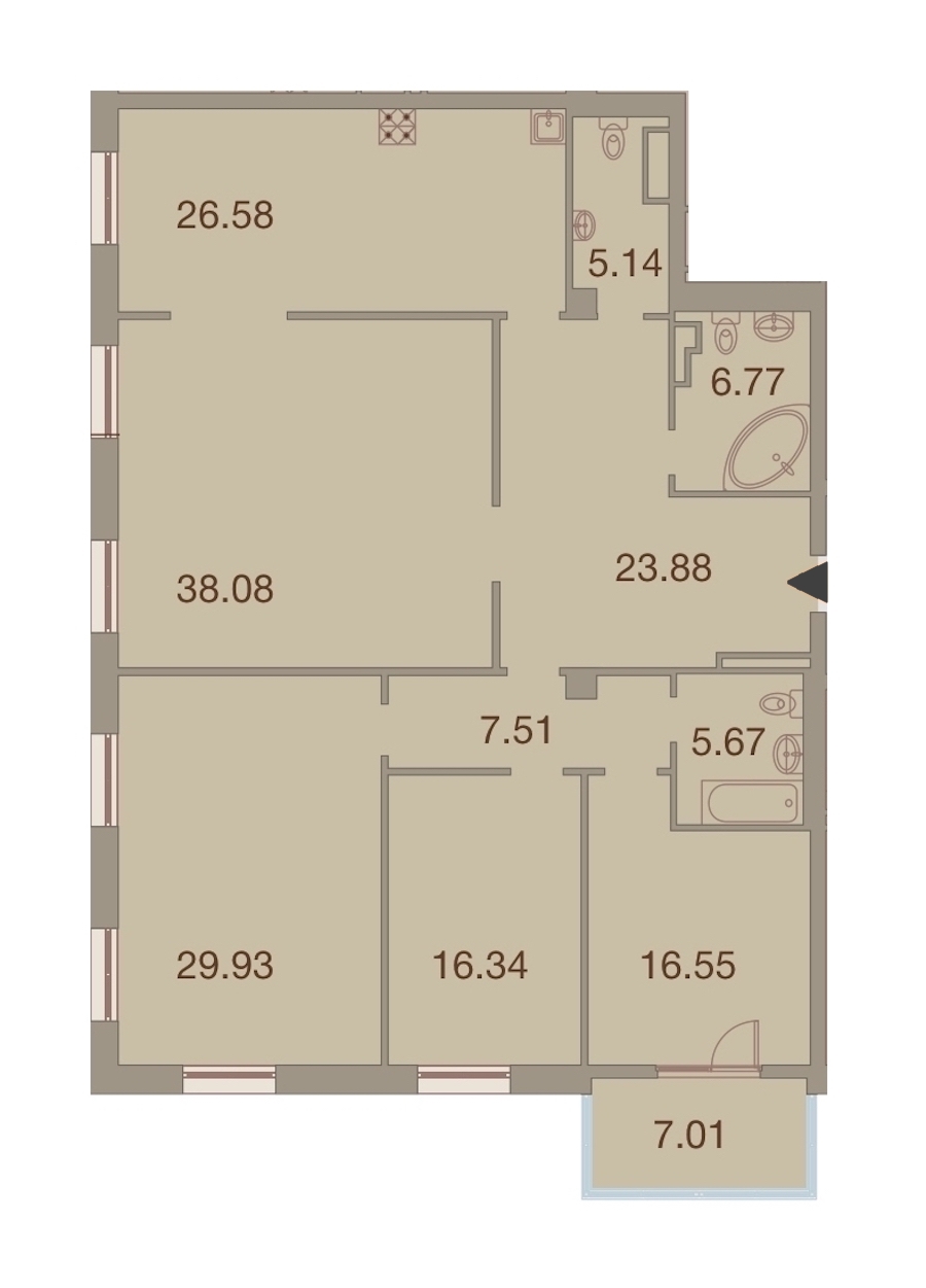 4-комнатная, 180 м² — ЖК ЖК Neva Haus (Нева Хаус)
