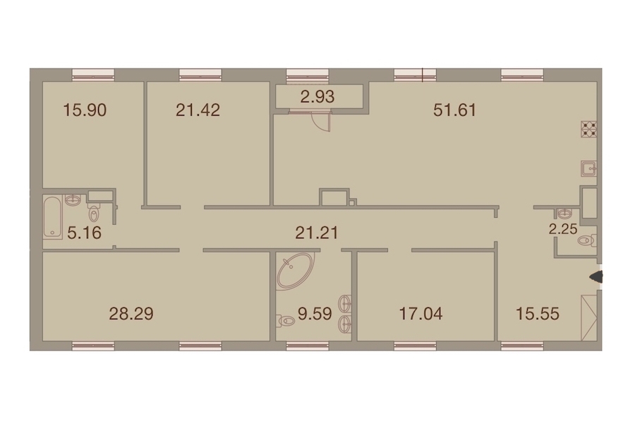 4-комнатная, 189 м² — ЖК ЖК Neva Haus (Нева Хаус)